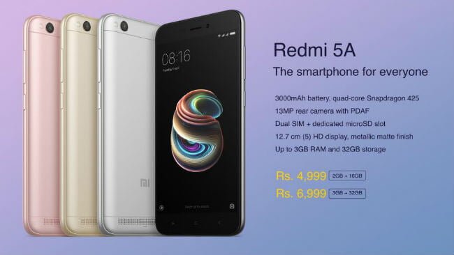 Xiaomi Redmi 5A - Full Phone Specifications, Price