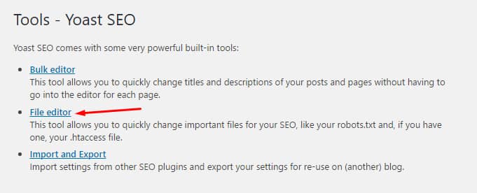 How to Edit .htaccess File Using Yoast SEO Plugin